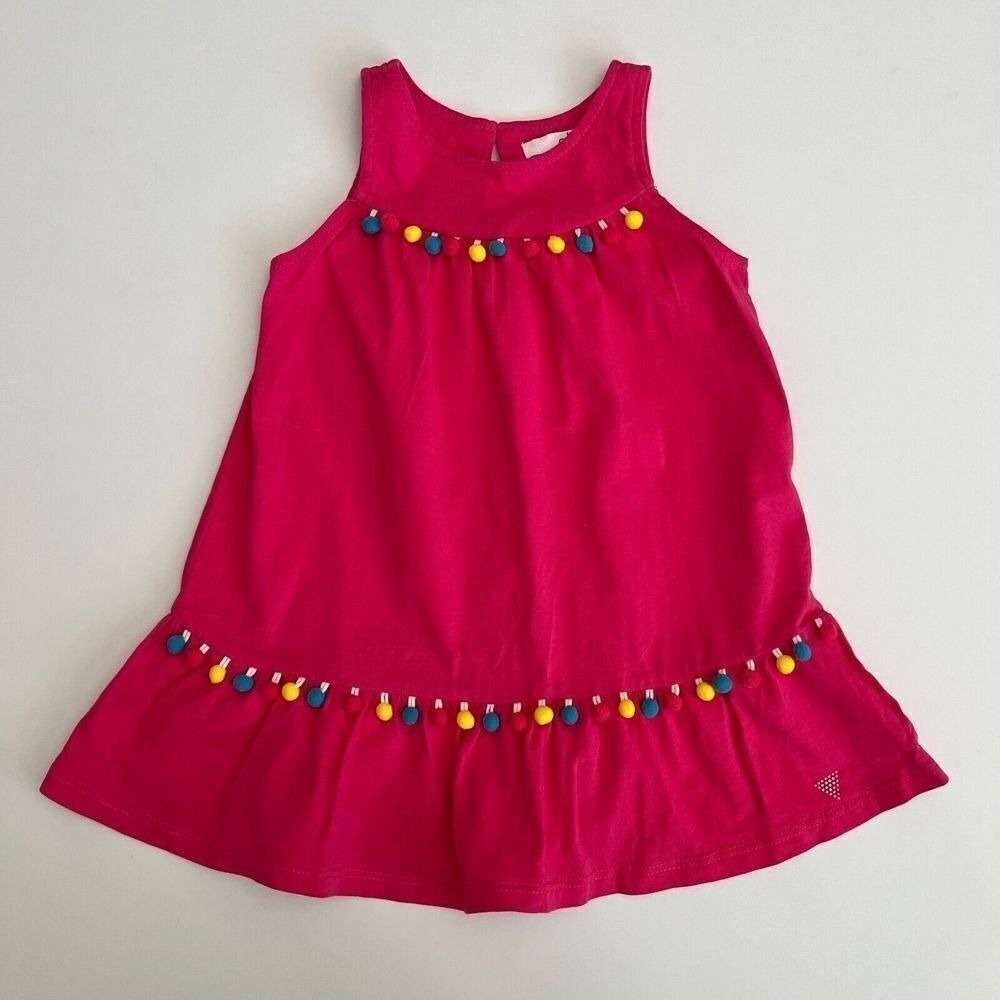 Baby Guess Pink Pom Pom Dress, 24M Baby Dresses, Pink Guess Baby‎ Dresses, B17